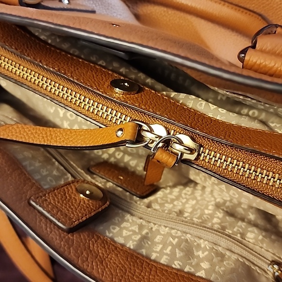 Kate Spade Larchmont Avenue Evangelie Satchel In Warm Cognac Pebbled Leather - Picture 12 of 13